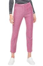 Women's Boden British Tweed Check Velvet Trim Pants - Pink