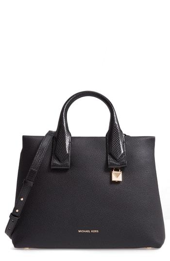Michael Michael Kors Rollins Leather Satchel - Black