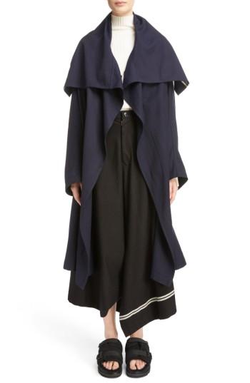Women's Y's By Yohji Yamamoto Drape Collar Coat