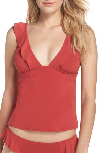 Women's Robin Piccone Lina Ruffle Tankini Top