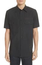 Men's Rag & Bone Mechanic Woven Polo - Black