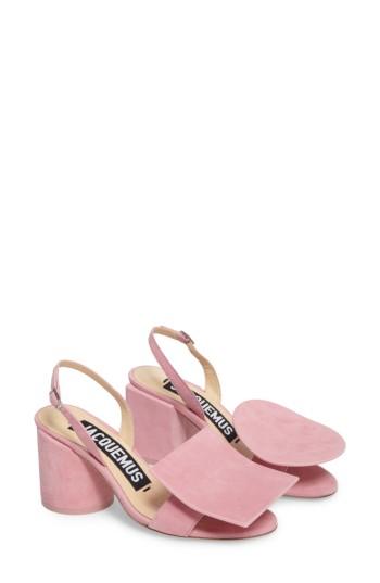 Women's Jacquemus Pancake Waffle Heel Suede Sandal Us / 39eu - Pink