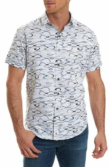 Men's Robert Graham Illusions Print Sport Shirt - White