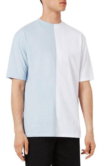 Men's Topman Splice T-shirt - Blue