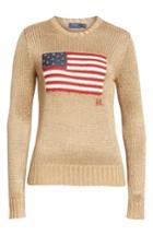 Women's Polo Ralph Lauren Metallic Cotton Blend Flag Sweater