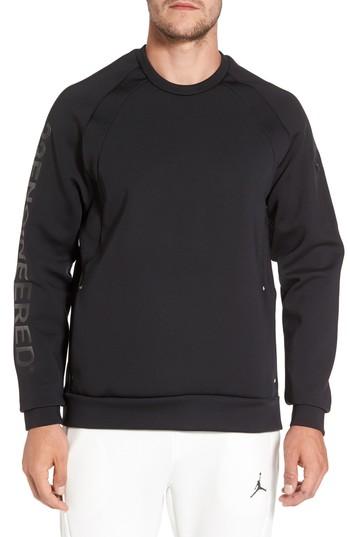 Men's Nike Jordan Sportswear Flight Tech Shield Crewneck - Black