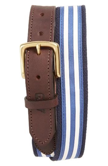Men's Vineyard Vines Edgartown Stripe Belt - White Cap