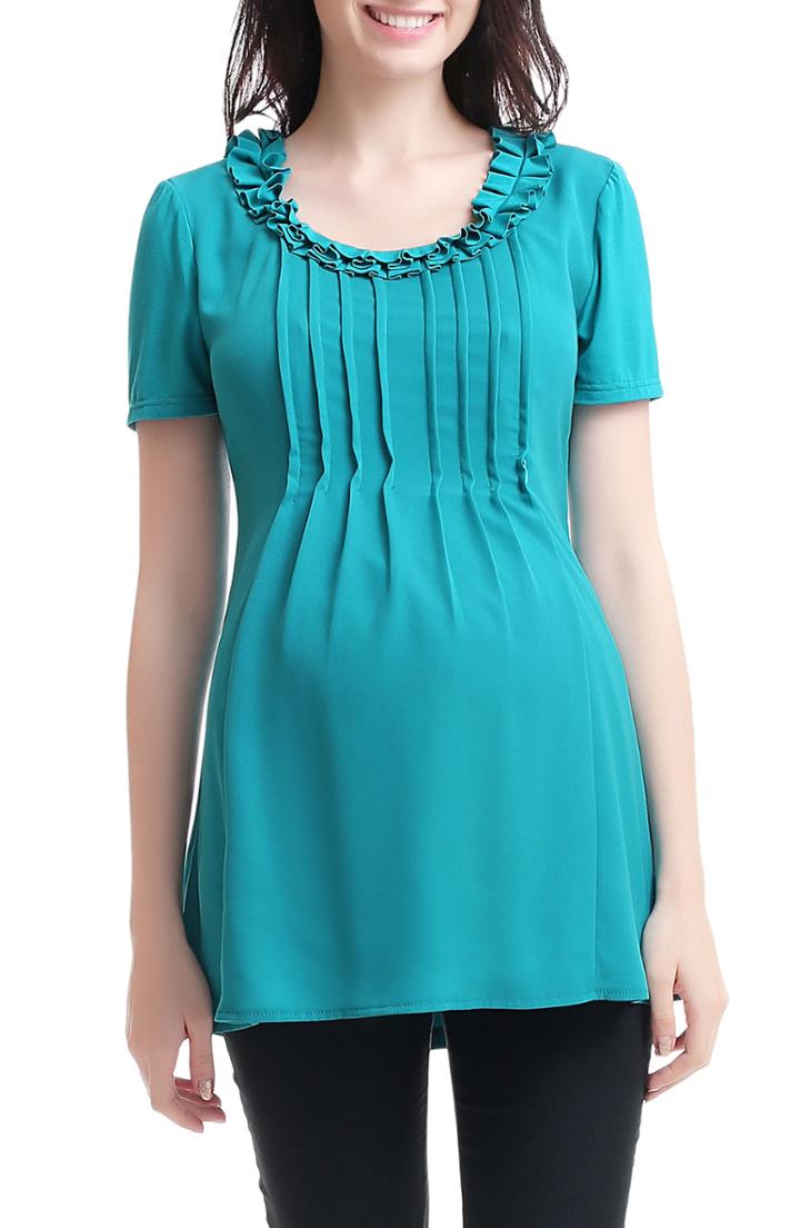 Women's Kimi And Kai Chiana Maternity/nursing Top - Blue/green
