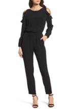 Women's Fraiche By J Ruffle Cold Shoulder Jumpsuit