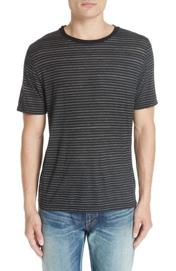 Men's Saint Laurent Striped T-shirt - Black