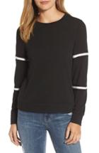 Women's Halogen Double Stripe Sleeve Tee - Black