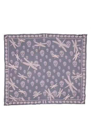 Women's Alexander Mcqueen Graphic Dragonfly Silk Scarf