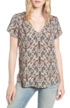 Women's Hinge Floral V-neck Top - Grey