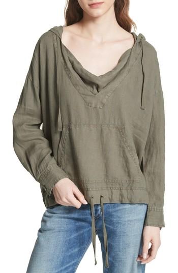 Women's Joie Dalal Linen Hoodie Top - Grey