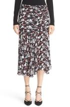 Women's Veronica Beard Madison Floral Print Silk Midi Skirt