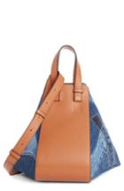Loewe Small Hammock Tri-tone Denim & Leather Hobo - Blue