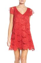 Women's Bb Dakota 'jacqueline' Lace Shift Dress - Red
