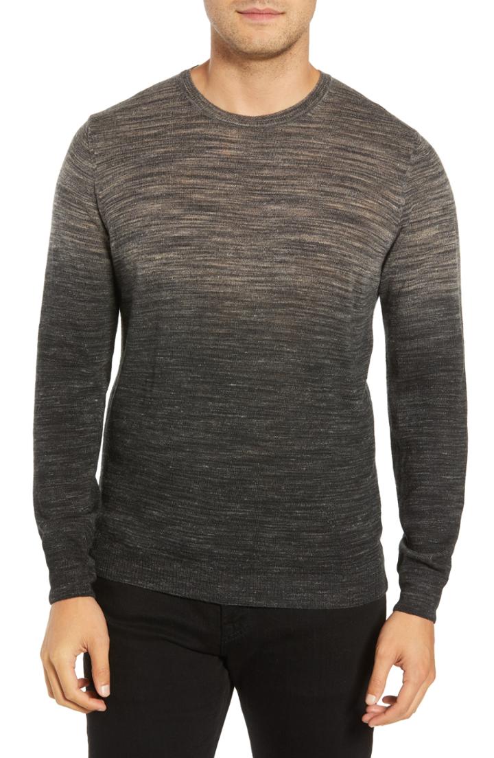 Men's Bugatchi Crewneck Wool Blend Sweater - Grey