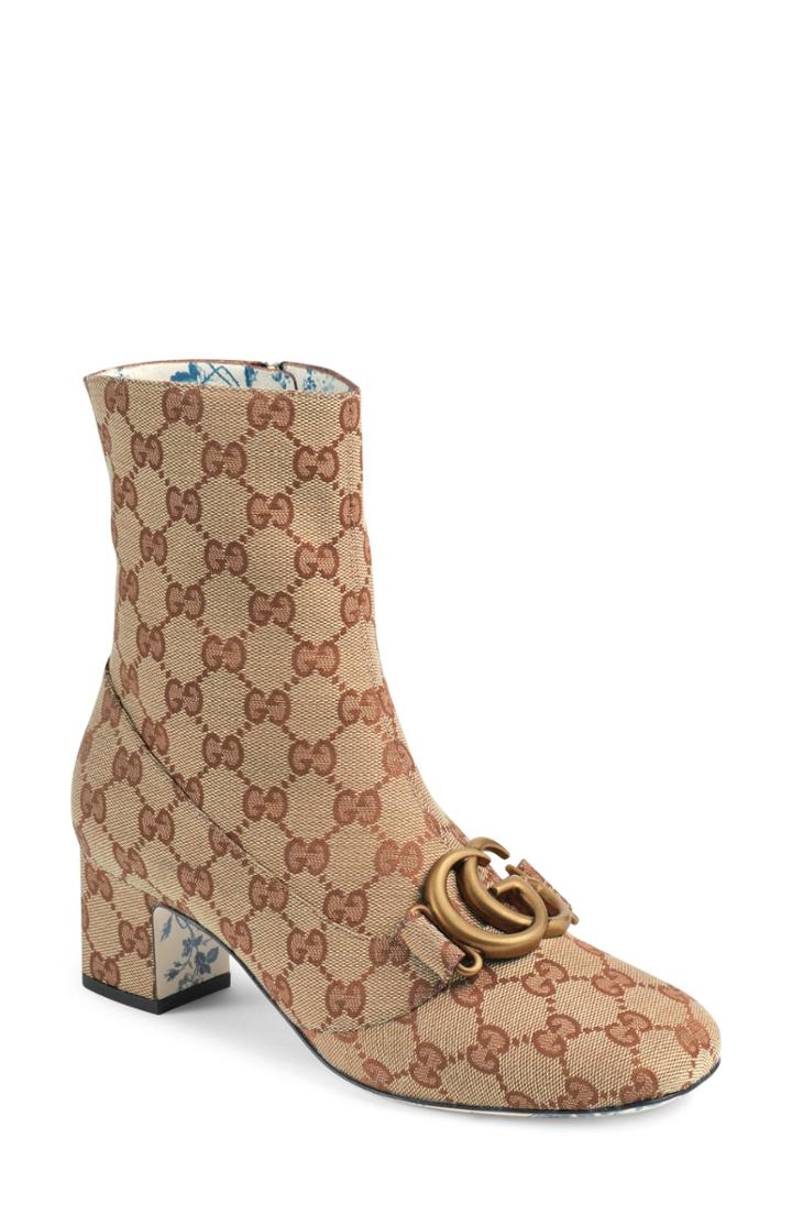 Women's Gucci Victoire Monogram Bootie Us / 35eu - Beige