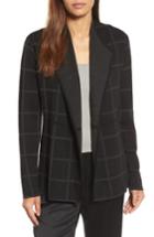 Women's Eileen Fisher Linen Blend Angle Front Cardigan - Black