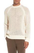 Men's Vince Open Weave Raglan Sweater - White