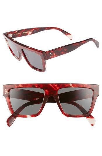 Women's Celine 59mm Square Sunglasses - Striped Red/ Green