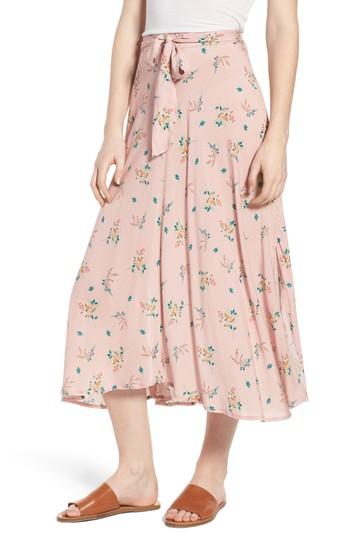 Women's Velvet By Graham & Spencer Floral Print Midi Skirt - Pink