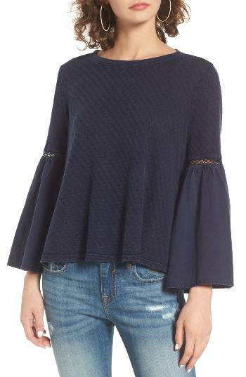 Women's Sun & Shadow Washed Cotton Bell Sleeve Top