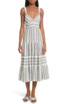 Women's La Vie Rebecca Taylor Sleeveless Gauzy Stripe Dress - White