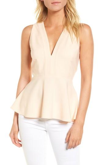 Women's Chelsea28 Back Zip Peplum Top, Size - Pink