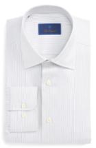 Men's David Donahue Regular Fit Stripe Dress Shirt .5 34/35 - Grey