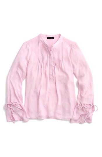Women's J.crew Tie Sleeve Top With Pintucks, Size - Purple