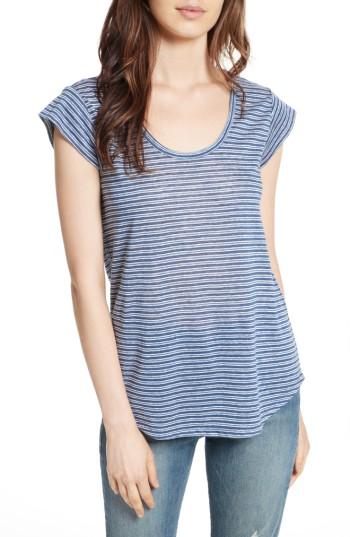 Women's Joie Neyo Stripe Linen Tee - Blue