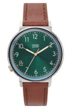 Men's Canton And Hall Davis Slim Leather Strap Watch, 44mm