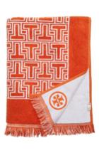 Women's Tory Burch T-tiles Beach Towel, Size - Orange