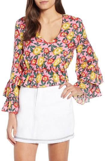 Women's The Fifth Label Reunion Floral Print Blouse, Size - Pink