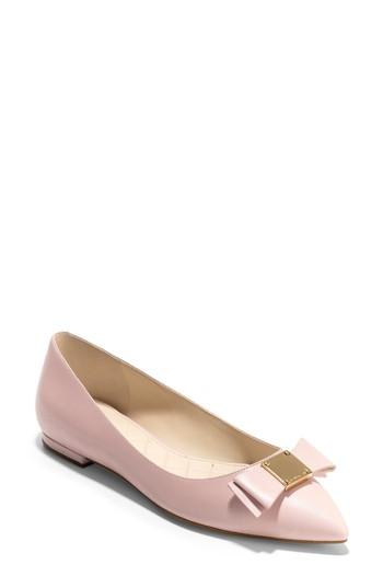 Women's Cole Haan Tali Bow Skimmer Flat .5 B - Metallic