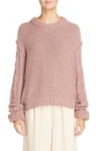 Women's Acne Studios Hila Cable Sleeve Sweater - Pink