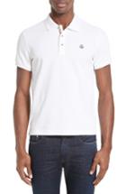 Men's Moncler Stripe Placket Polo - White