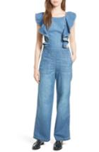 Women's La Vie Rebecca Taylor Strap Tie Back Denim Jumpsuit - Blue