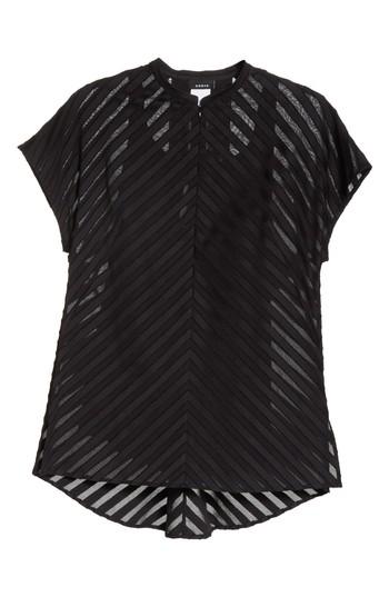 Women's Akris Diagonal Jacquard Cotton Voile Blouse