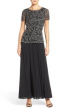 Women's Pisarro Nights Beaded Mock Two-piece Gown - Black