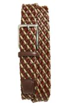 Men's Torino Belts Leather & Cotton Belt - Brown/ Taupe