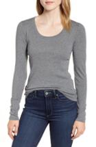 Women's Michael Stars Metallic Stripe Turtleneck Top, Size - Black