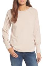 Women's Halogen Mesh Inset Sleeve Sweatshirt - Beige