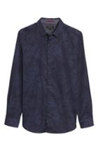 Men's Ted Baker London Modern Slim Fit Floral Print Sport Shirt (l) - Blue
