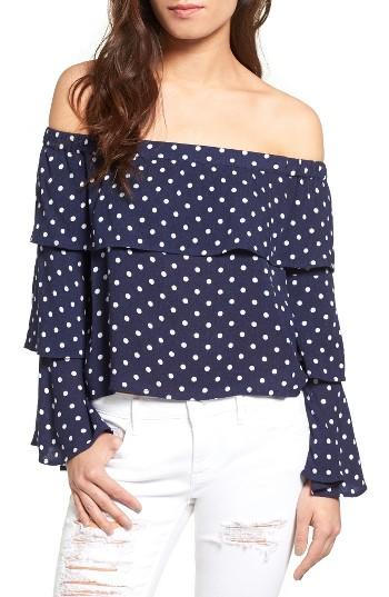 Women's Chloe & Katie Tiered Off The Shoulder Top - Blue