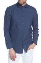 Men's Calibrate Extra Trim Fit Dot Dress Shirt 32/33 - Blue