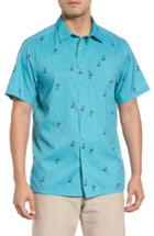 Men's Columbia Super Slack Tide Patterned Woven Shirt, Size - Blue/green