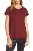 Women's Eileen Fisher Organic Cotton Tee, Size - Burgundy